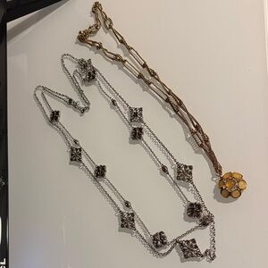 Chic Costume Silver and Gold Necklace Set